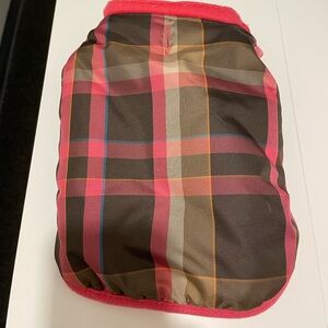 Boots & Barkley Brand Pink and Brown Plaid Fleece Sweater Jacket Size Small Dog